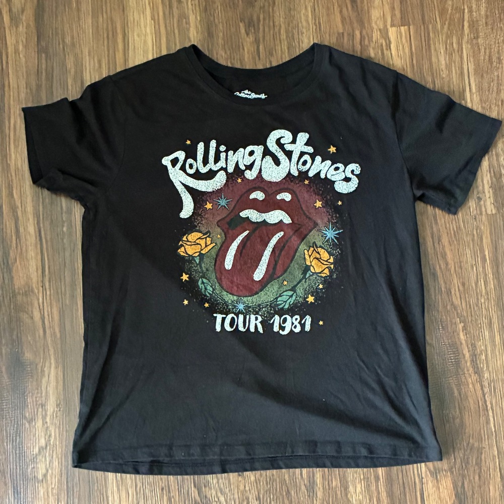 Women's The Rolling Stones Band 1981 Tour T-shirt - Size S Front & Back Graphic
